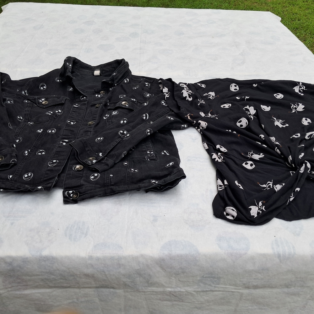 Disney Black Jean Jacket & Shirt Nightmare Before Christmas